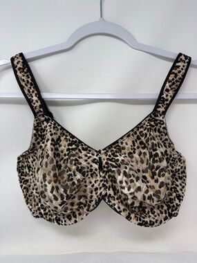 Wacoal Awareness Underwire Bra Leopard Animal Print Silky full-coverage unlined